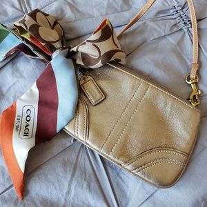 Coach Bags - COACH🥰AUTHENTIC soft leather wristlet w/scarf Coach Bags - COACH🥰AUTHENTIC soft leather wristlet w/scarf